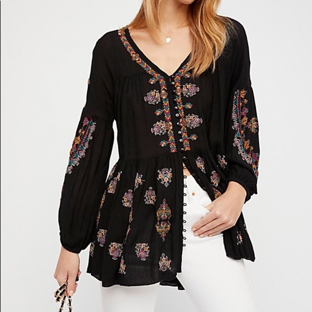 Free people Ariana embroidered tunic